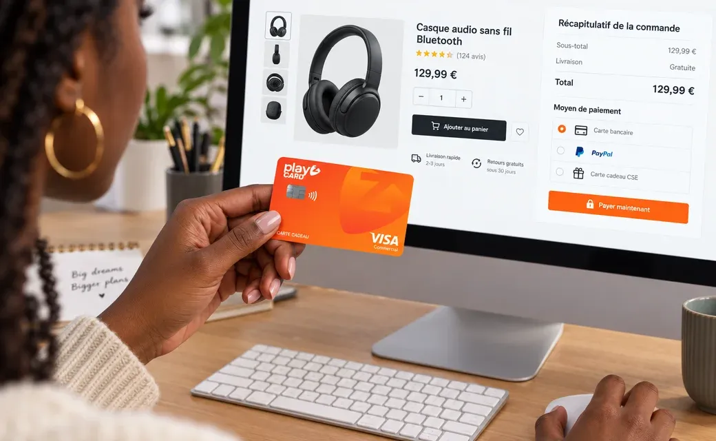 Une commande en ligne payée avec la carte Playz