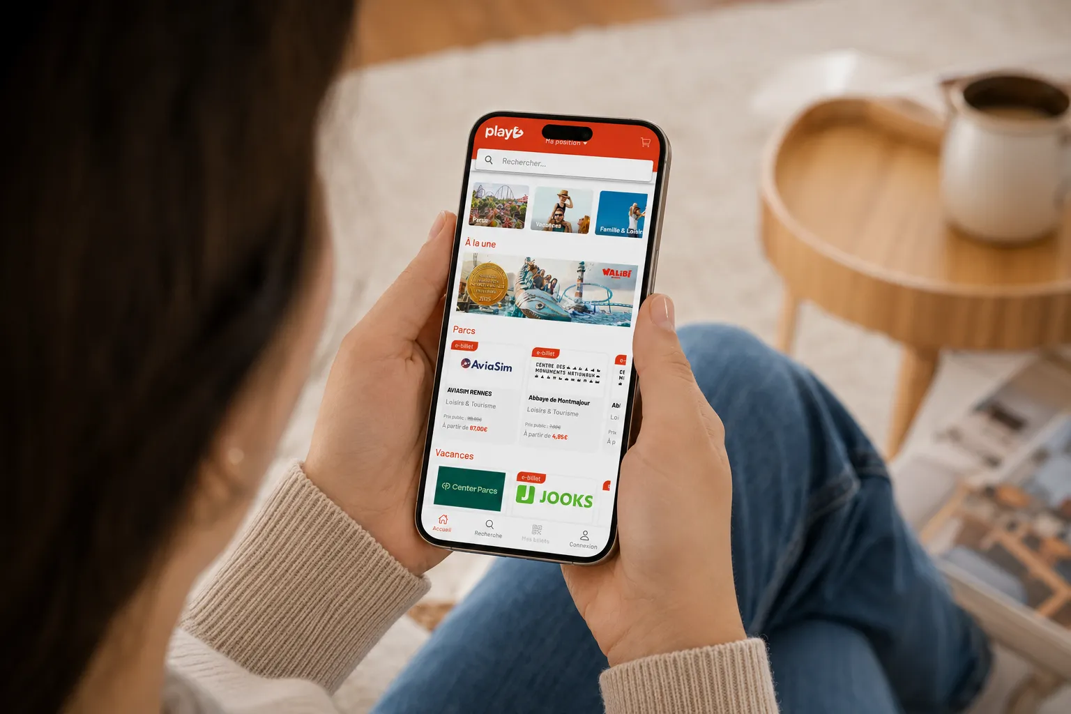 Le catalogue Playz ouvert dans l'application, sur un téléphone