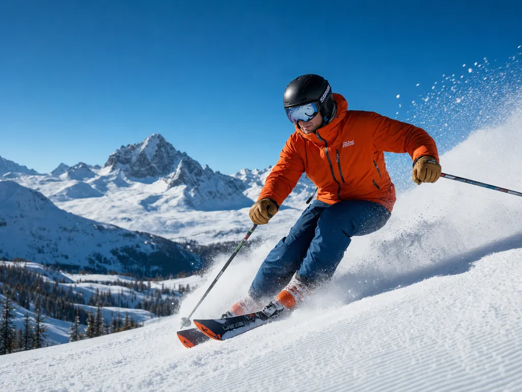 Des skieurs sur une piste enneigée